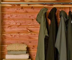 Cedar-lined closet dedicated to seasonal clothing for the family