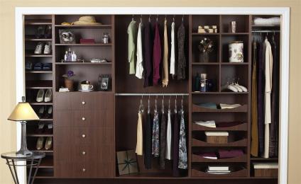 custom closet dark brown